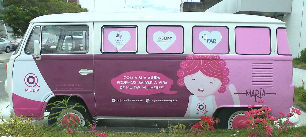 Kombi da Ong mulheres de peito anuncia lançamento de linha “Maria Motoqueira” no Moto fest de Campina Grande