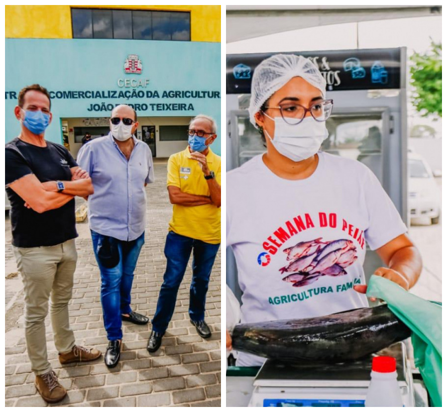 Prefeito Cícero Lucena  visita Cecaf no José Américo e acompanha venda de pescados para a Semana Santa