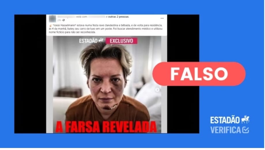 É fake news reportagem sobre envolvimento de Joice Hasselmann em acidente de carro