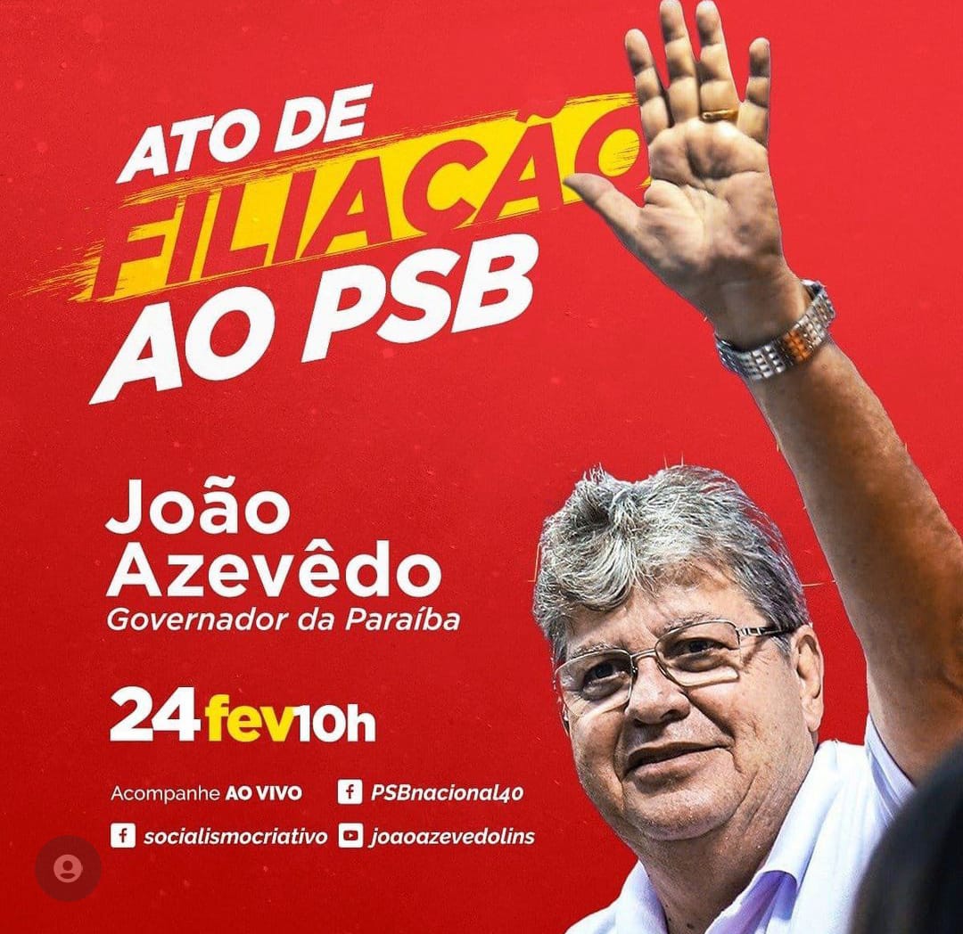 Quatro deputados federais do PSB do AP, BA, CE e RJ  confirmam presença na filiação de João Azevêdo, nesta quinta-feira