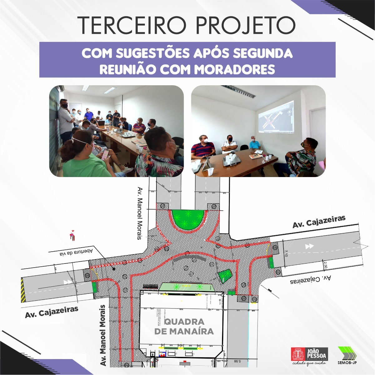 Diálogo, Semob-JP se reúne com moradores e ajusta projeto de revitalização e mobilidade na Quadra de Manaíra