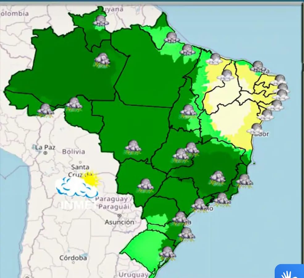 Noite de Natal pode ser chuvosa na maior parte do Brasil